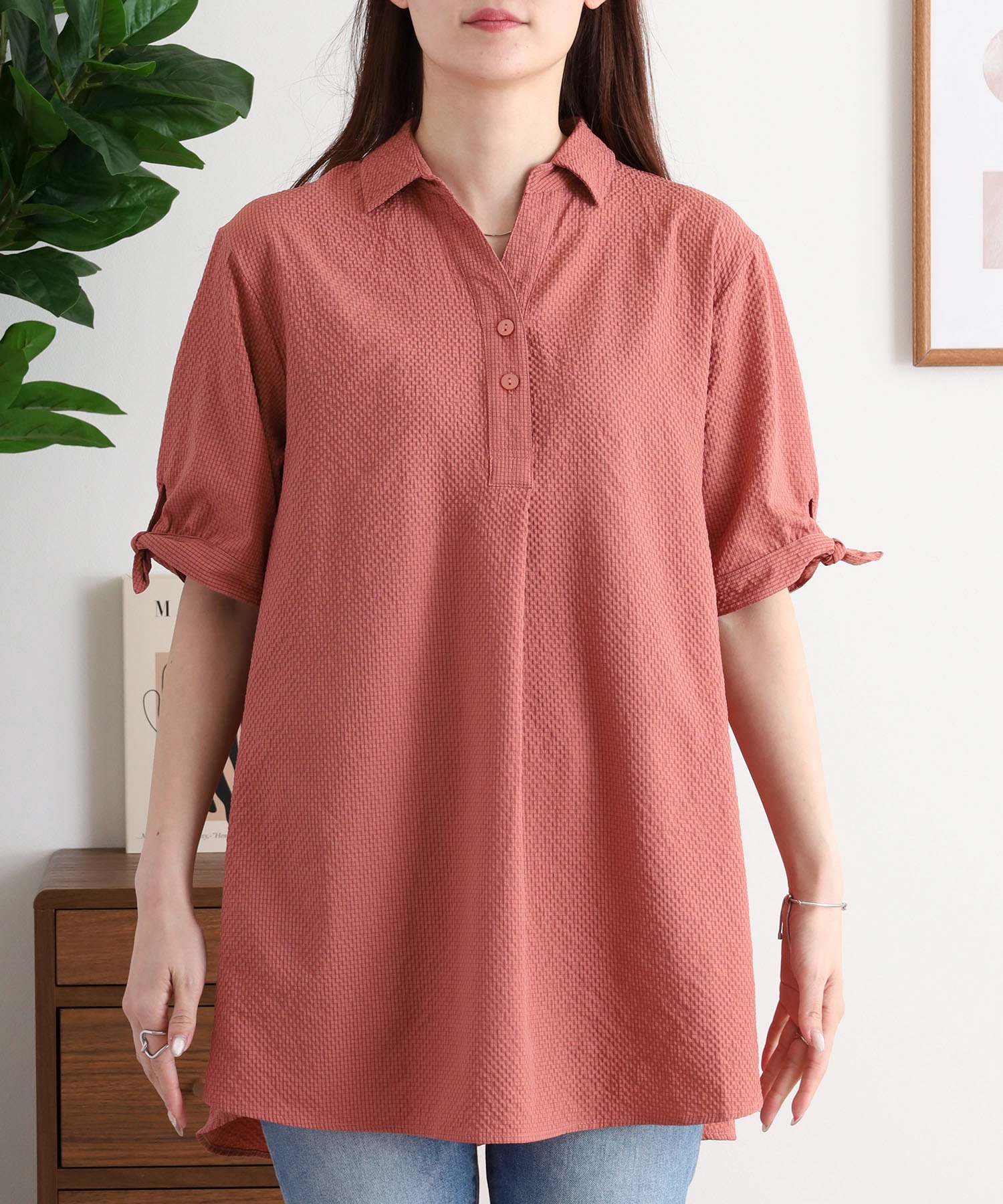 袖リボンシャツチュニック - 画像 (4)