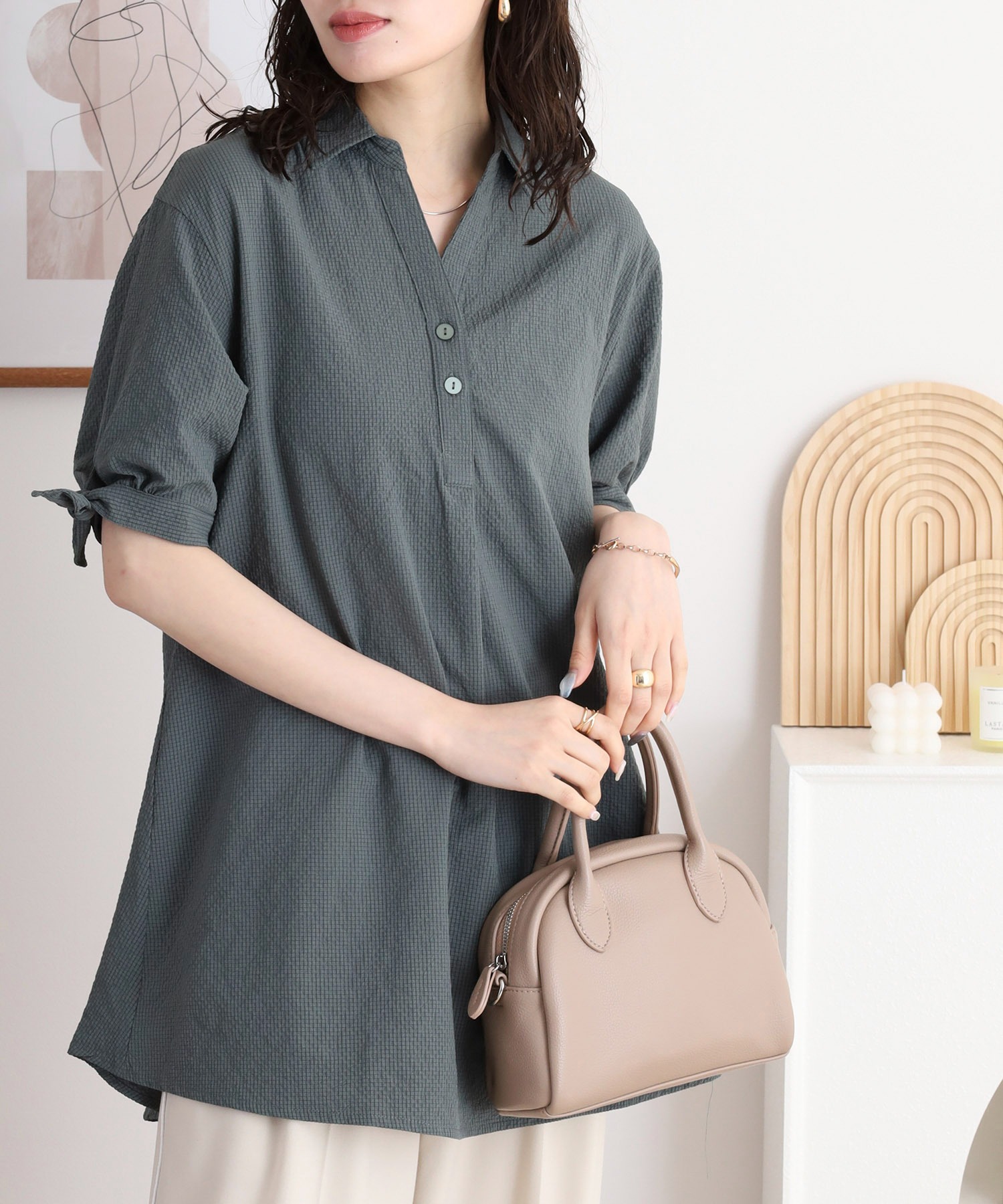 袖リボンシャツチュニック - 画像 (12)