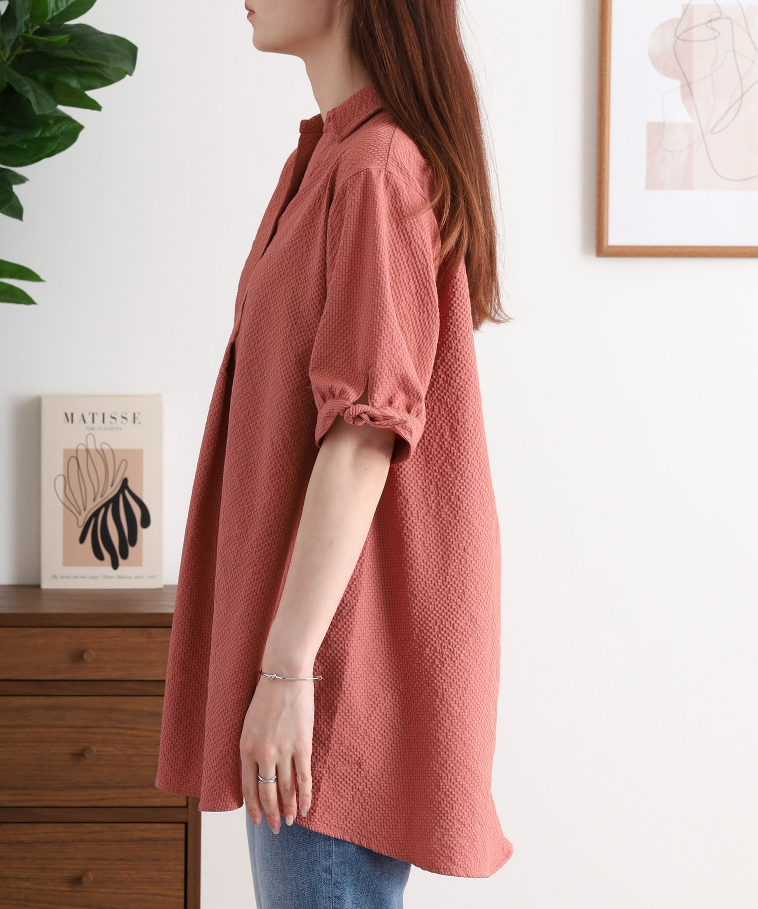 袖リボンシャツチュニック - 画像 (2)