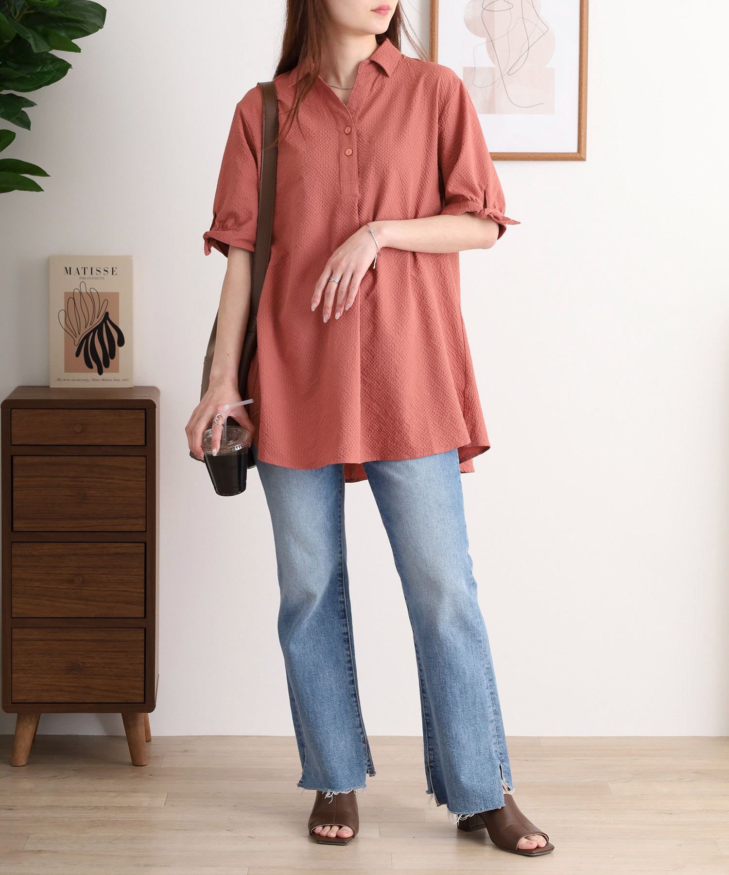 袖リボンシャツチュニック - 画像 (6)