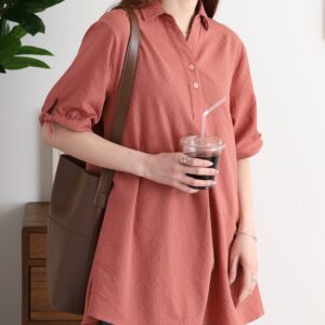 袖リボンシャツチュニック