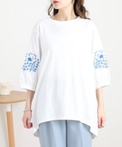 刺繍スリーブ7分袖PO