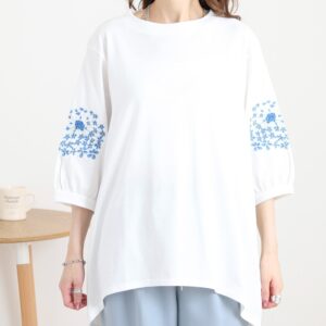 刺繍スリーブ7分袖PO