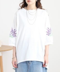 刺繍スリーブ7分袖PO