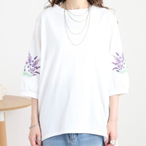 刺繍スリーブ7分袖PO