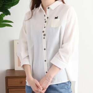 多釦キャットシャツ