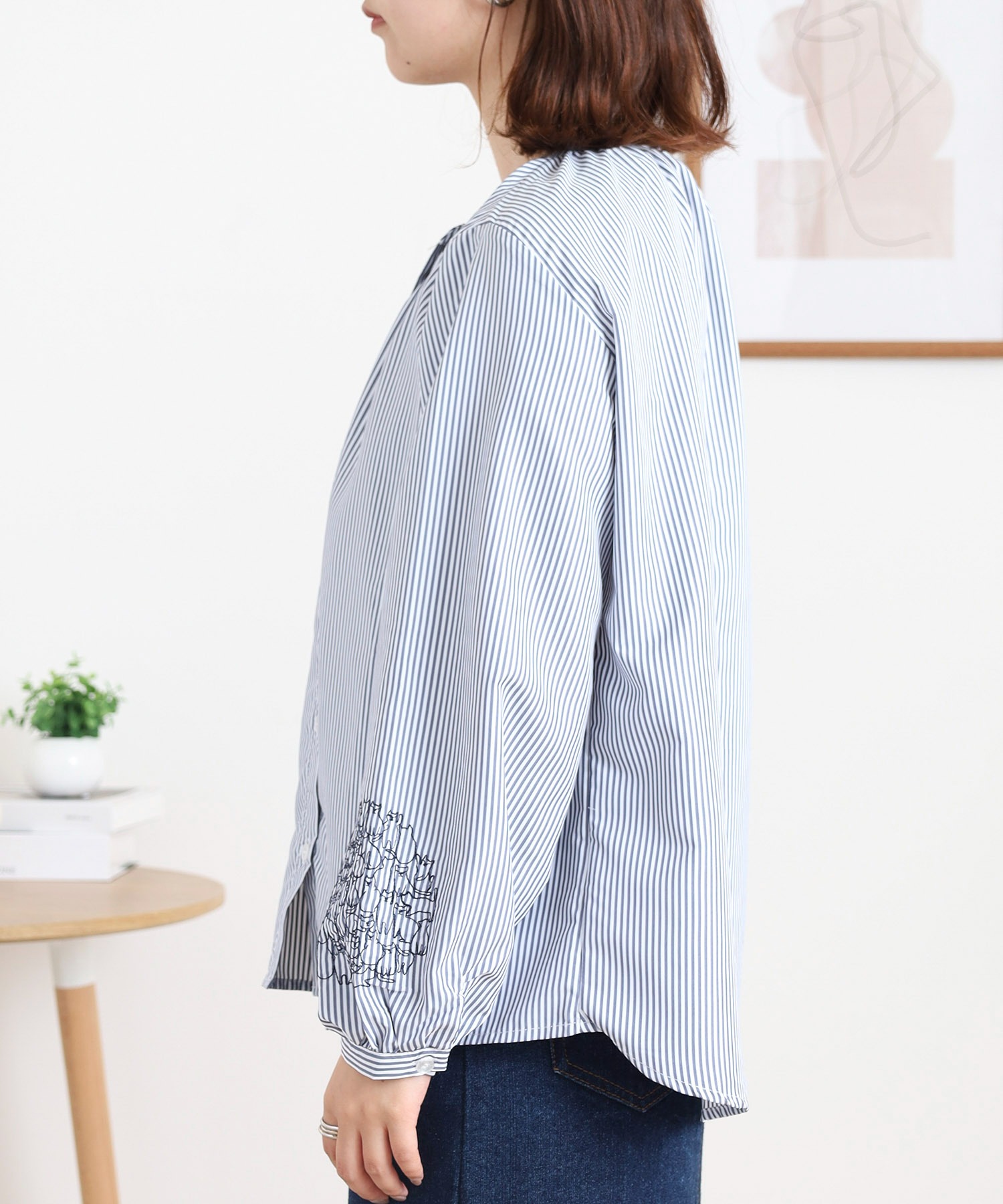 袖猫刺繍ブラウス - 画像 (12)