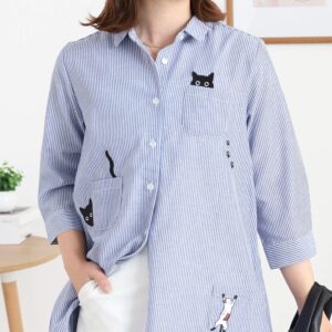 ねこだらけチュニックシャツ