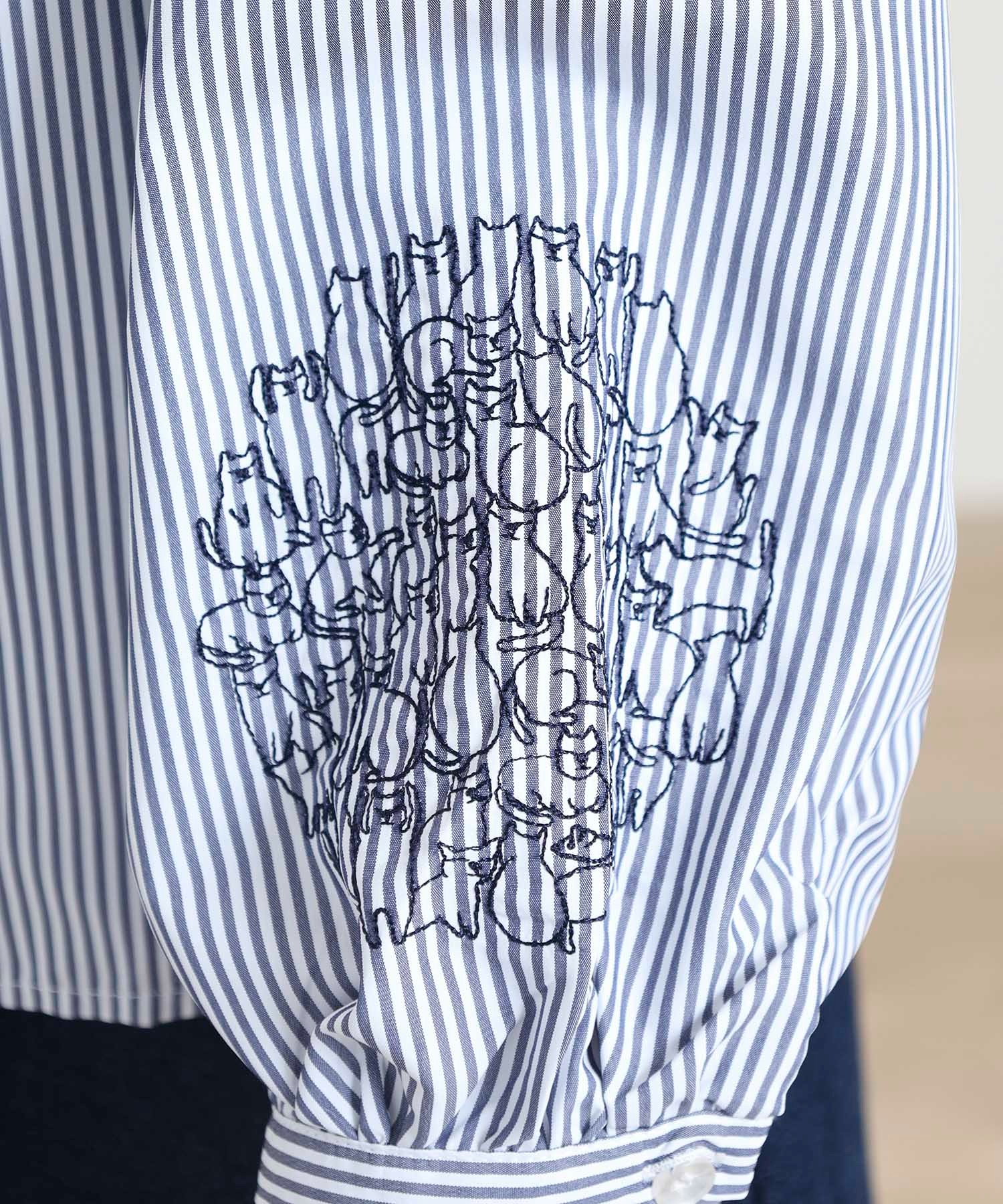 袖猫刺繍ブラウス - 画像 (8)