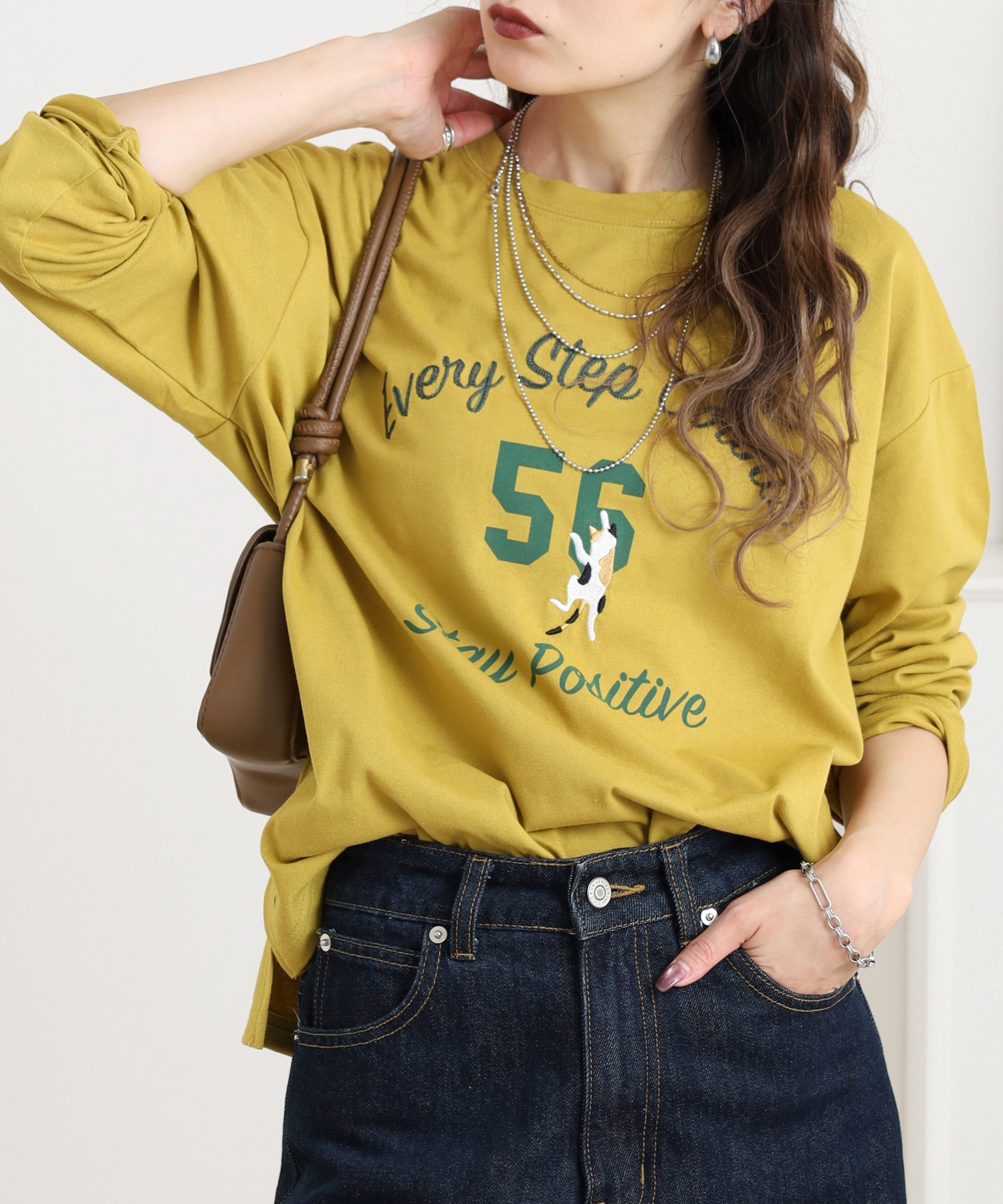 プリント+刺繍 長袖Tシャツ - 画像 (4)