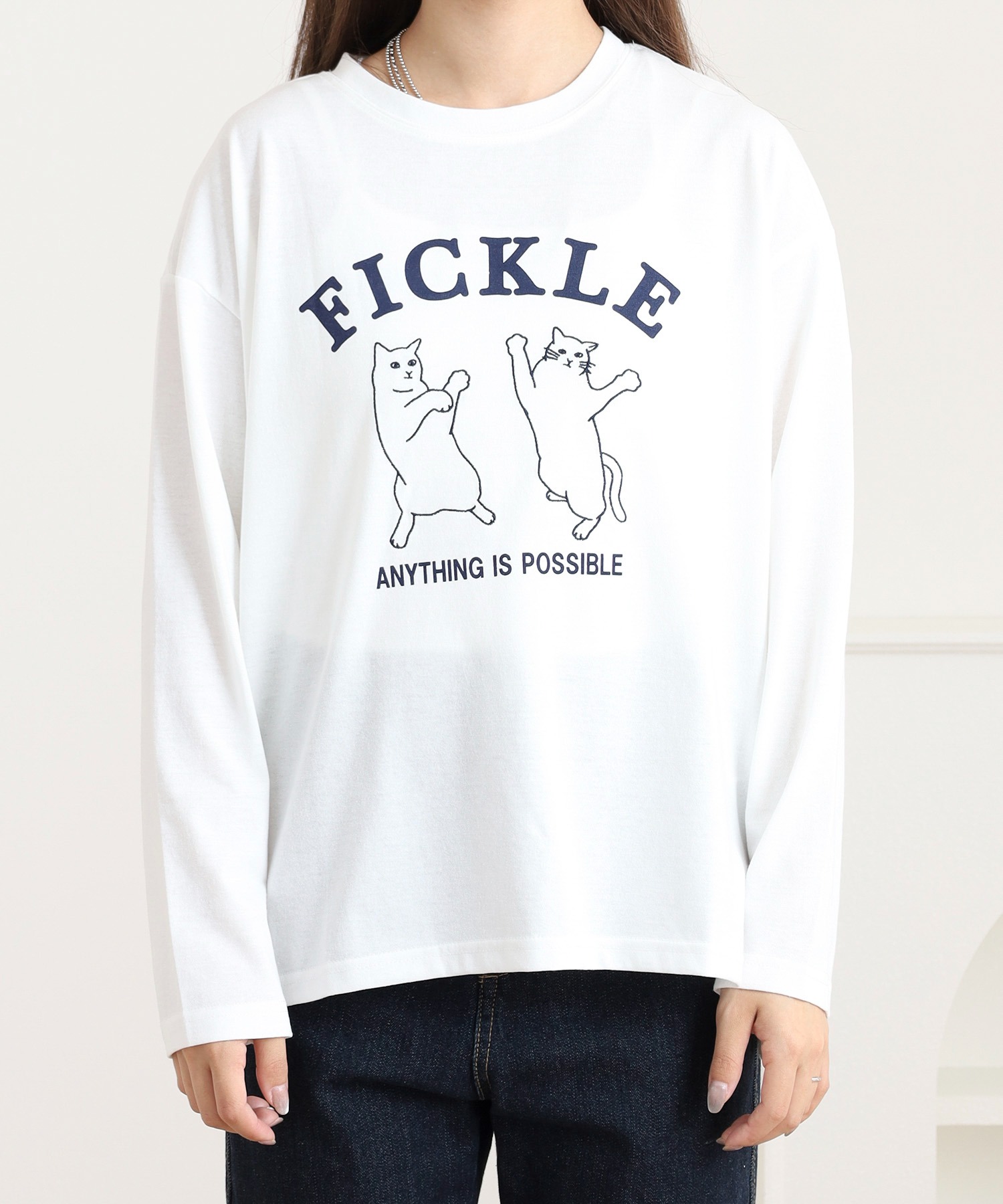 プリント+刺繍 長袖Tシャツ - 画像 (8)