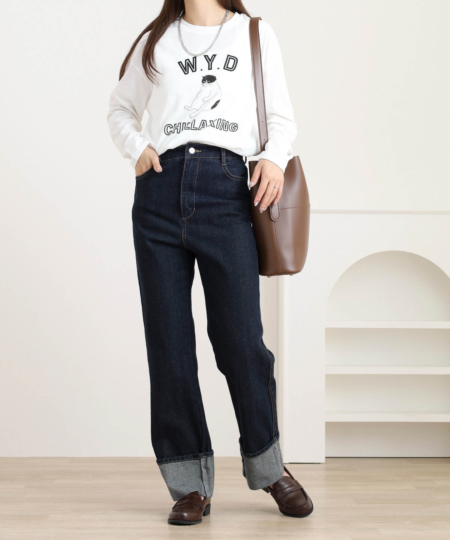 プリント+刺繍 長袖Tシャツ - 画像 (5)