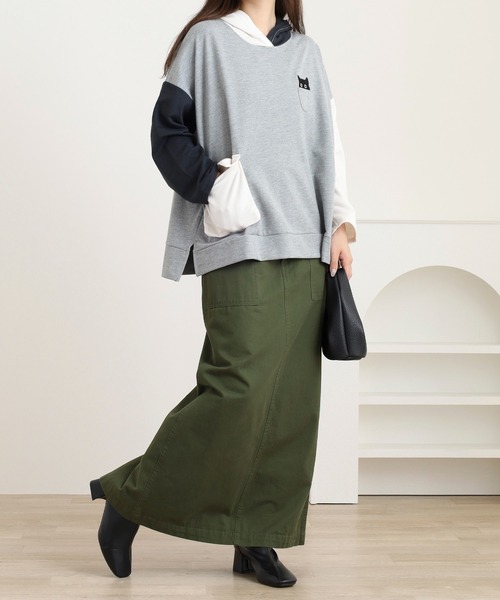 覗きネコ 刺繍ポケット付きプルパーカー - 画像 (7)