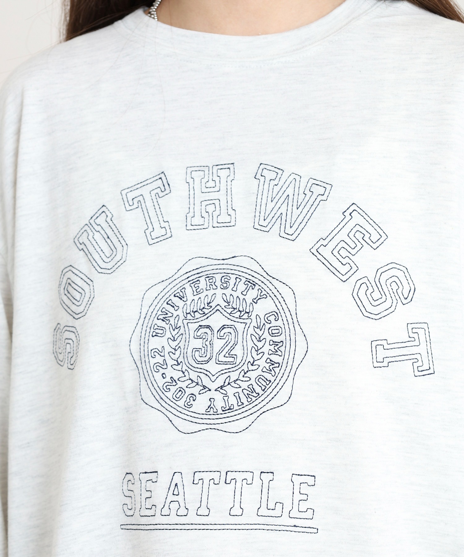 ステッチ刺繍 長袖Tシャツ - 画像 (5)