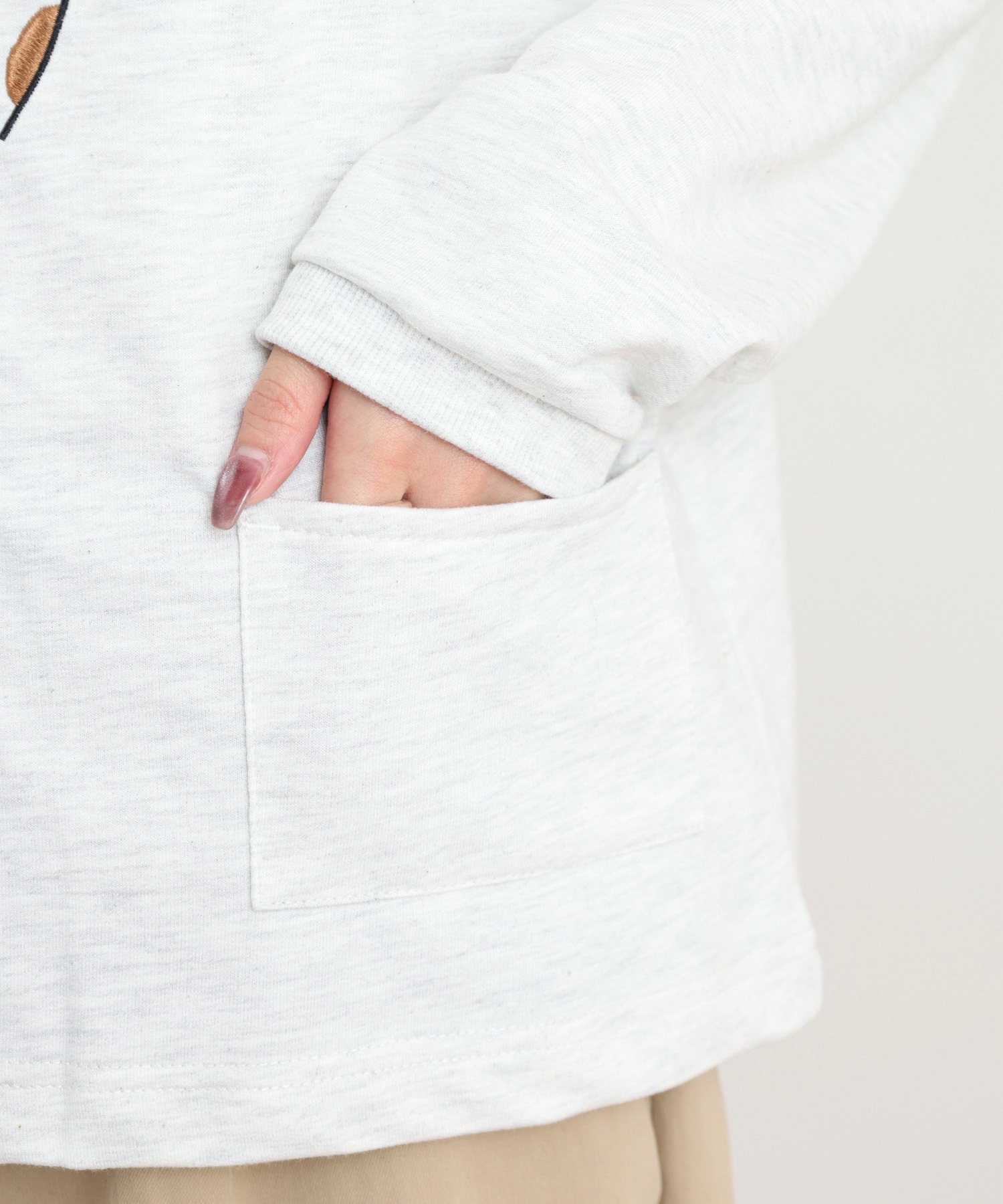 ひょっこりネコ 前立て刺繍カーディガン - 画像 (9)