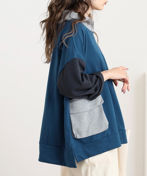 覗きネコ 刺繍ポケット付きプルパーカー - 画像 (3)