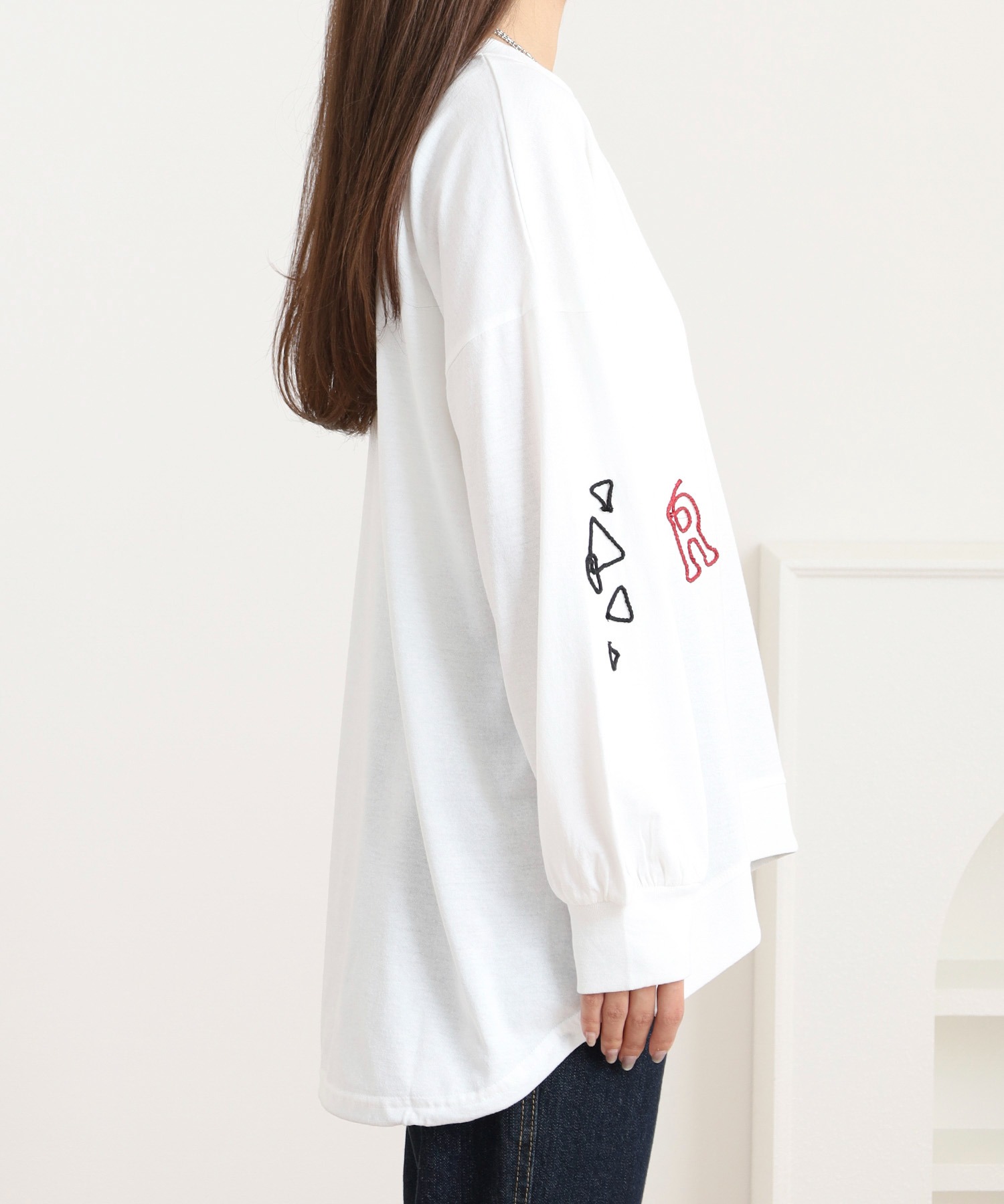 裾ドロストコード刺繍 長袖プルオーバー - 画像 (11)