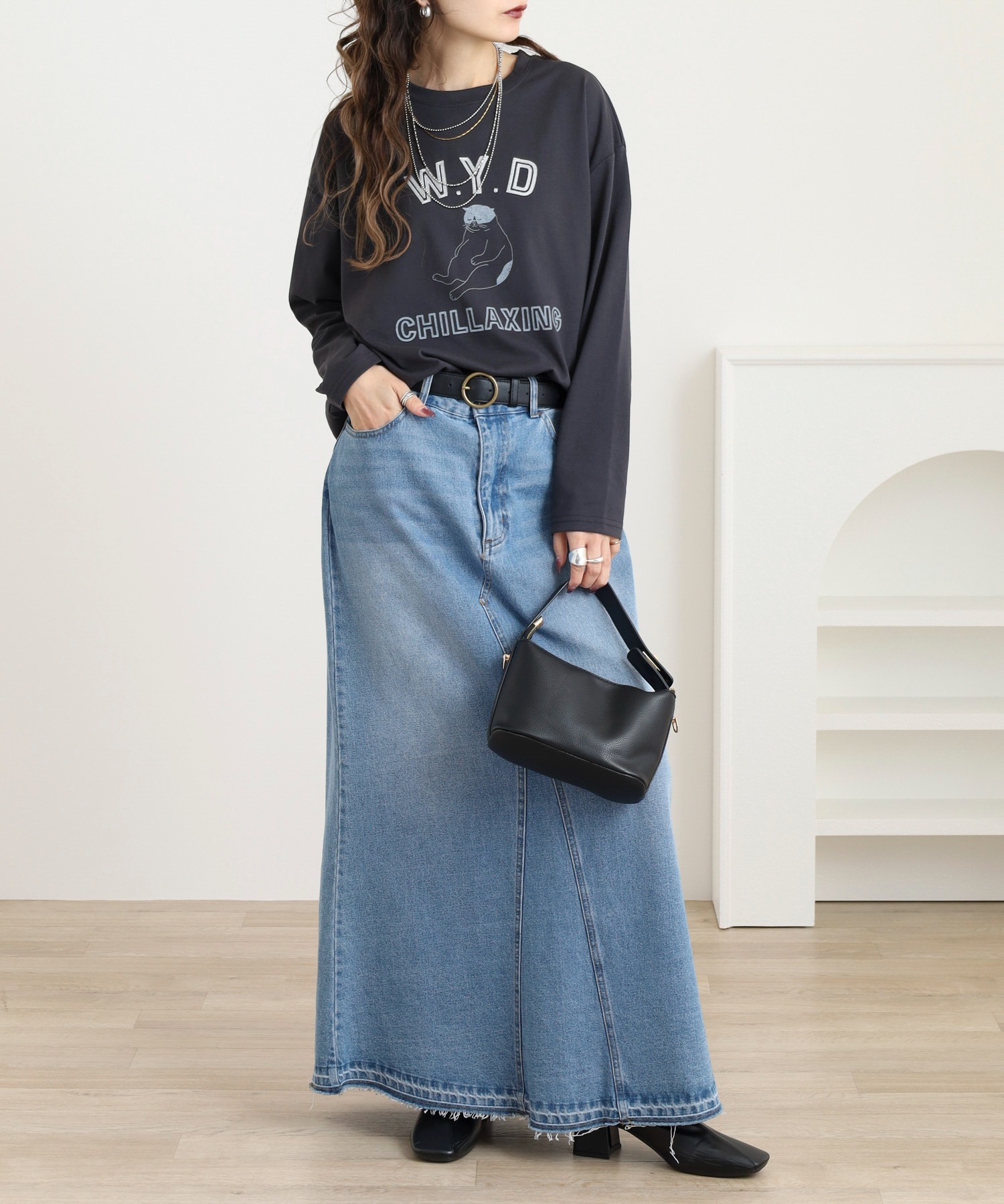 プリント+刺繍 長袖Tシャツ - 画像 (6)