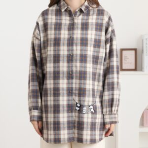 アニマル刺繍ビッグシャツ