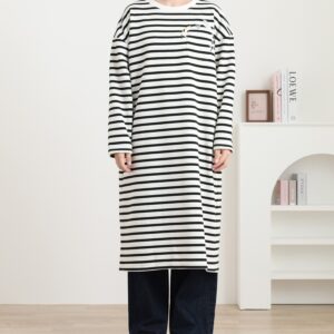 配色ステッチポケット刺繍ワンピース