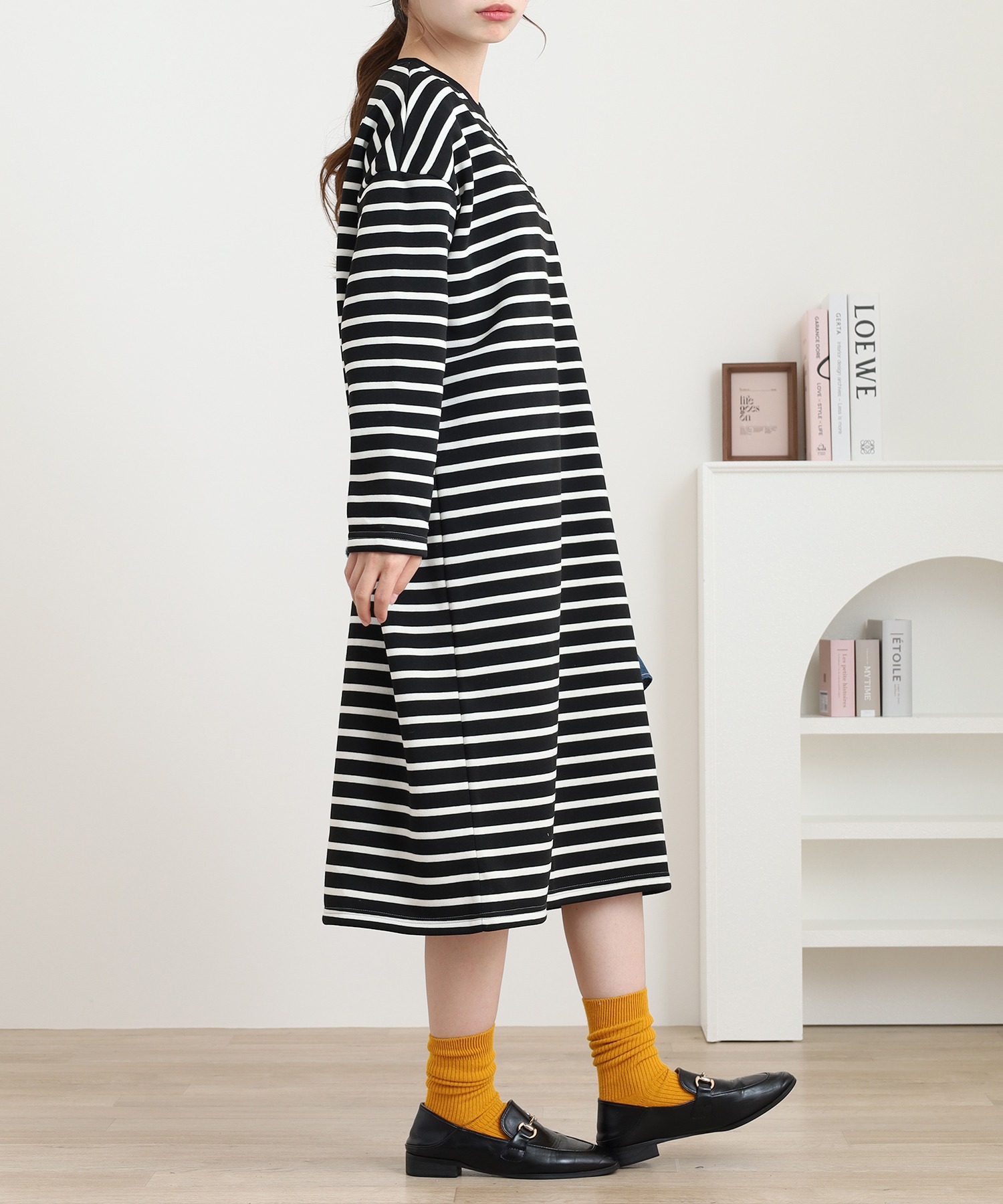 配色ステッチポケット刺繍ワンピース - 画像 (8)