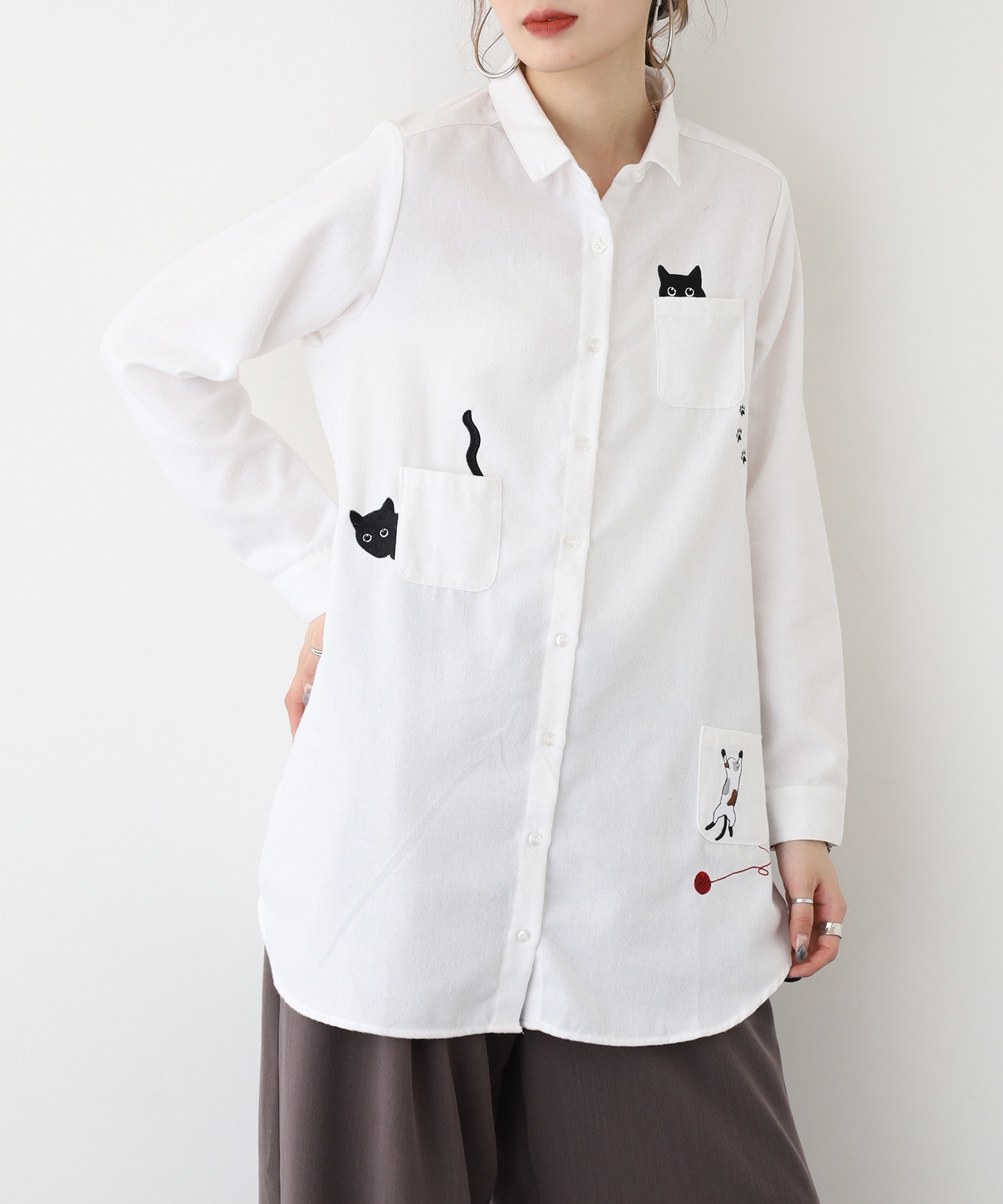 ねこだらけシャツチュニック - 画像 (2)