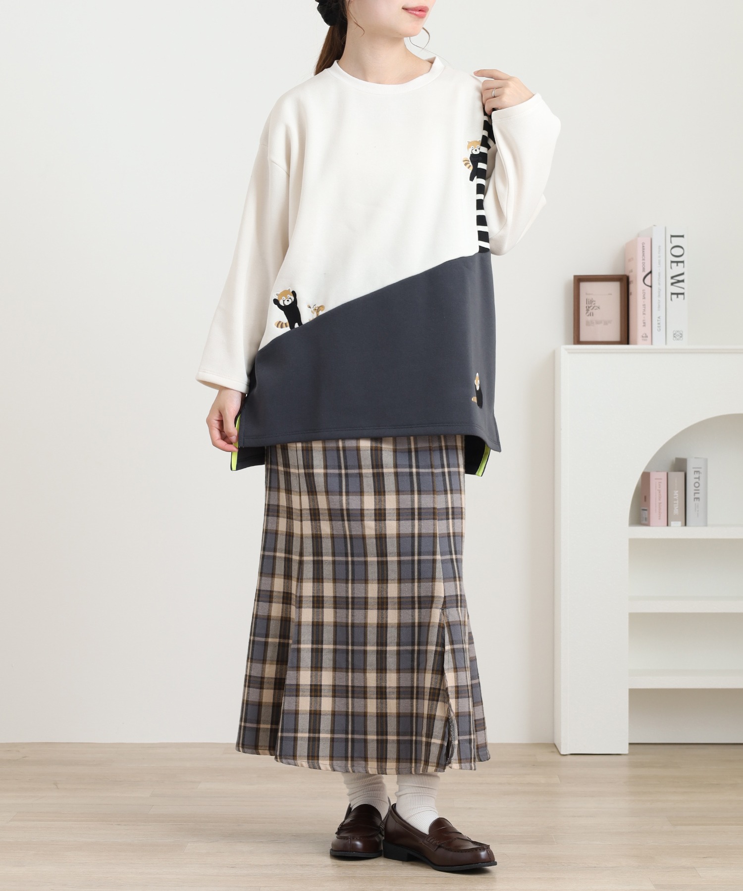 配色切替長袖プルオーバー - 画像 (3)