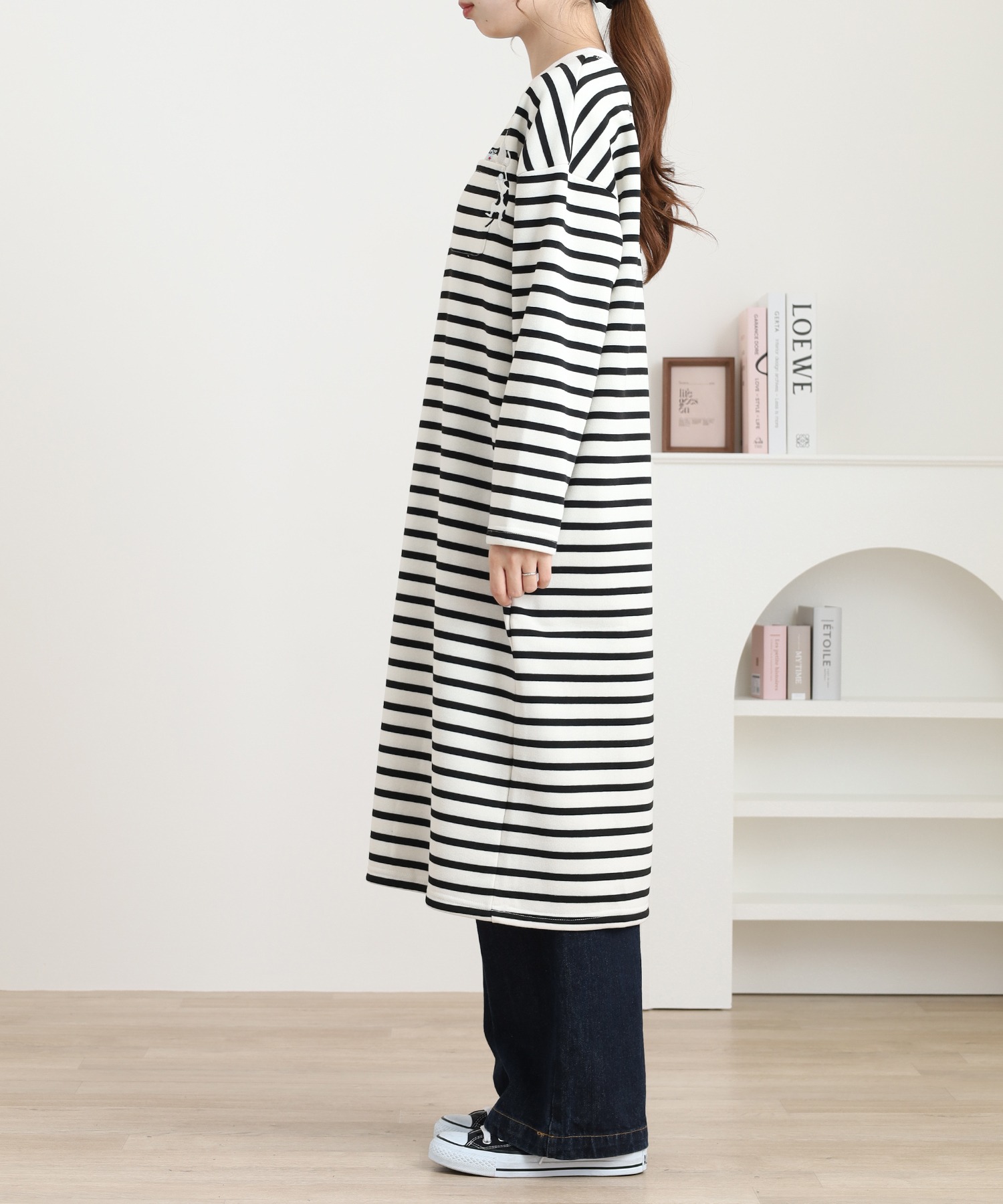 配色ステッチポケット刺繍ワンピース - 画像 (11)