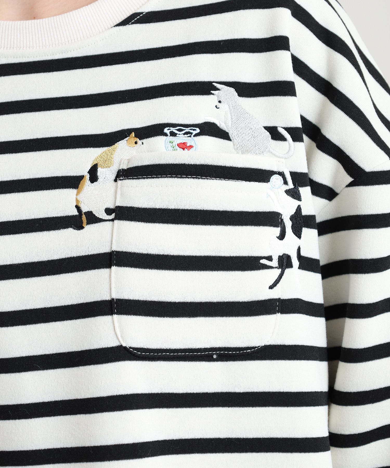 配色ステッチポケット刺繍ワンピース - 画像 (16)