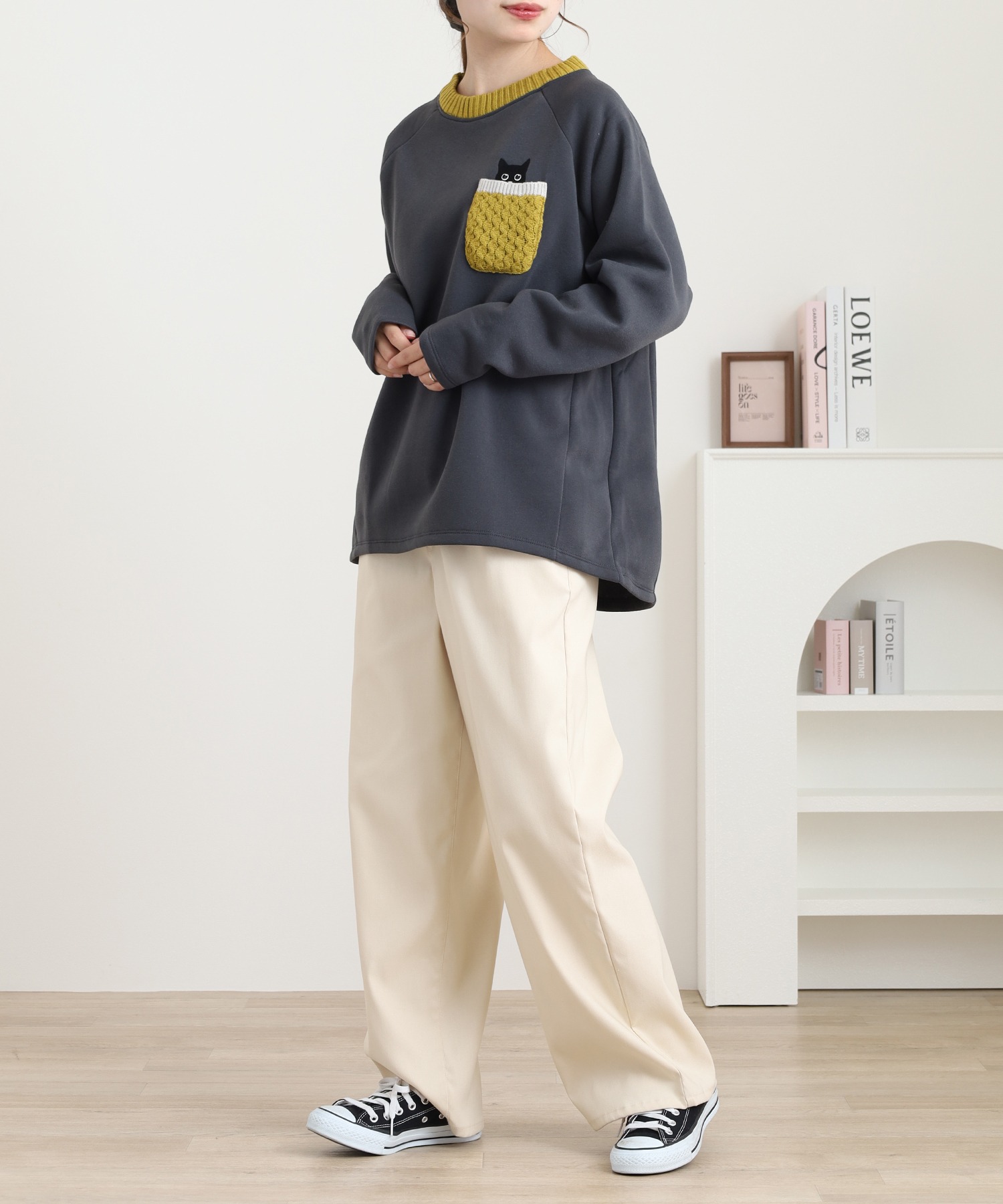 ニットポケットプルオーバー 長袖 - 画像 (7)