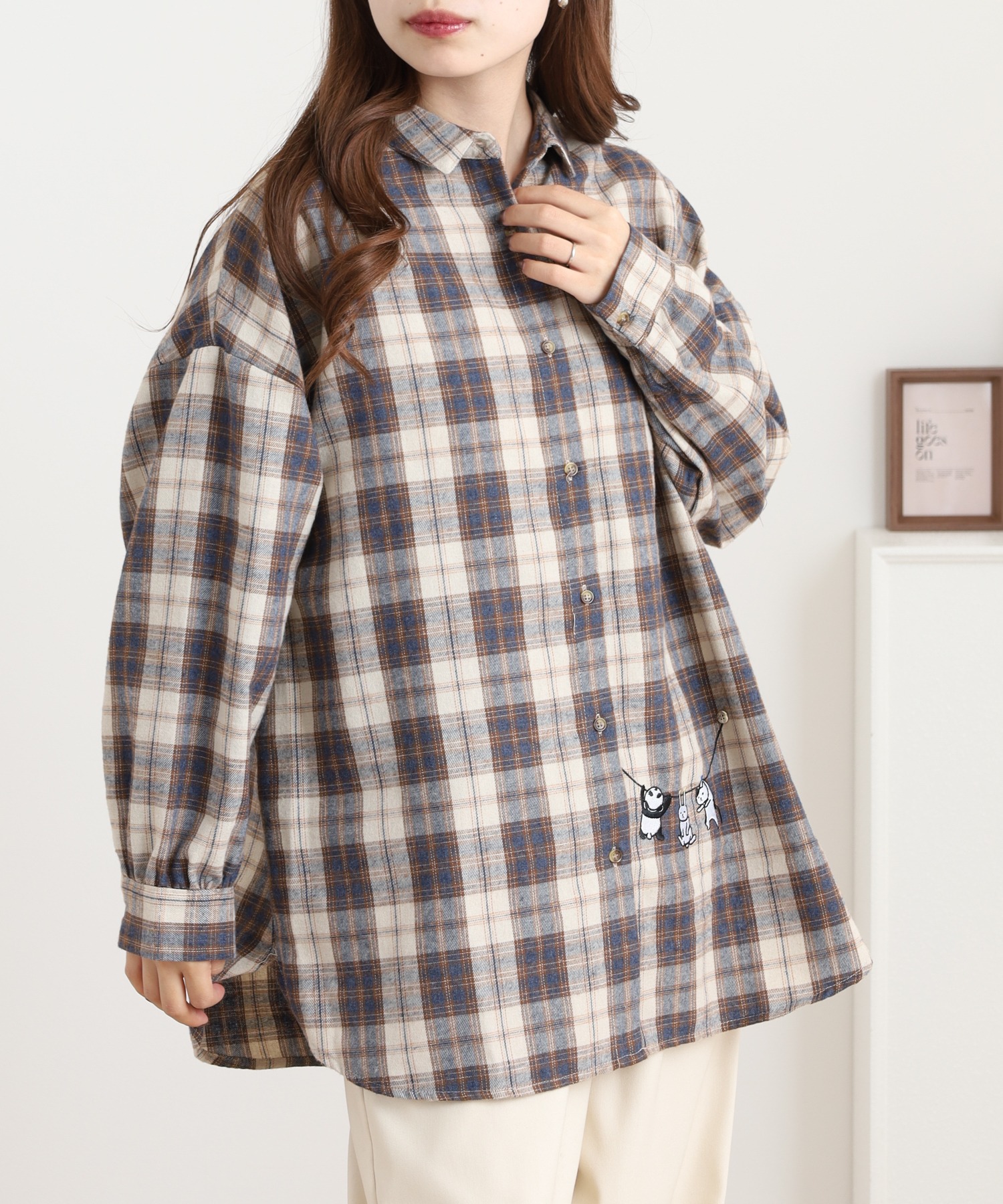 アニマル刺繍ビッグシャツ - 画像 (4)