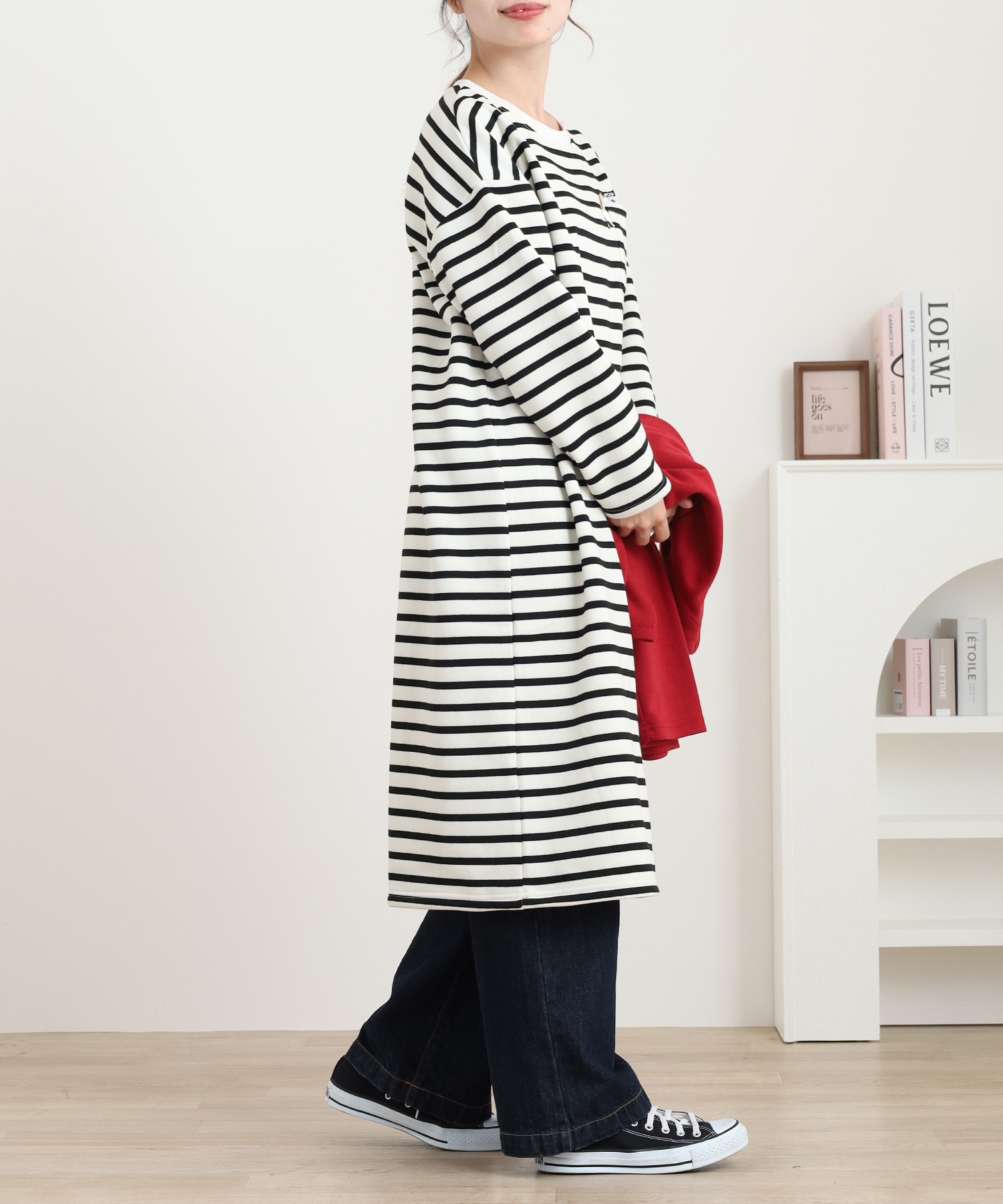 配色ステッチポケット刺繍ワンピース - 画像 (5)