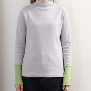 袖配色切替ボトルネックＴシャツ 長袖