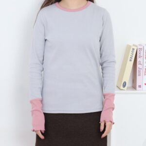 袖配色切替クルーネックＴシャツ 長袖