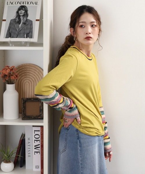 袖JQ切替プルオーバー 長袖Tシャツ - 画像 (3)