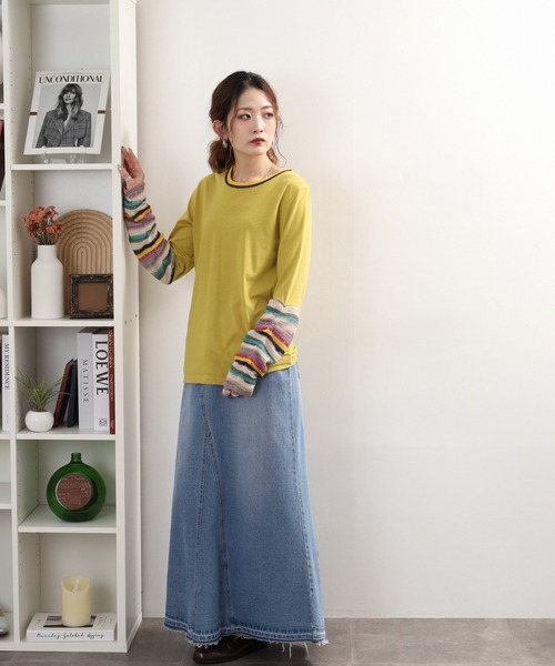 袖JQ切替プルオーバー 長袖Tシャツ - 画像 (7)