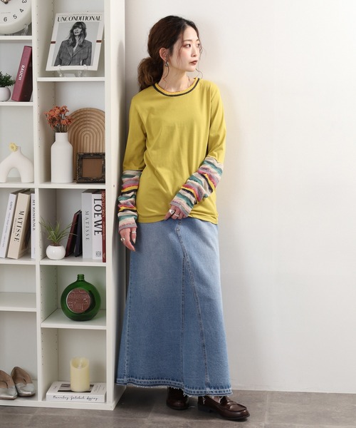 袖JQ切替プルオーバー 長袖Tシャツ - 画像 (6)